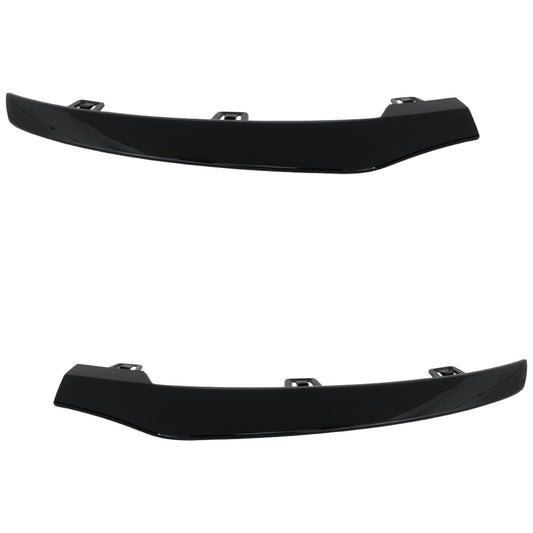 Front, Driver and Passenger Side, Outer Bumper Trim, Black