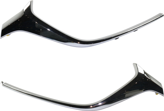 Front, Driver and Passenger Side, Center Bumper Trim, Chrome