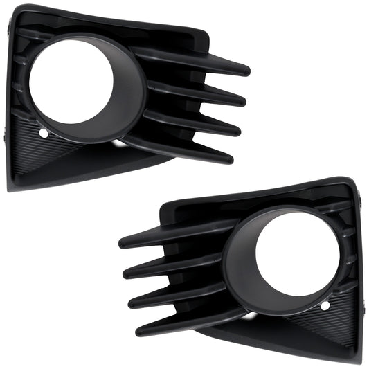 Front, Driver and Passenger Side Fog Light Trim, Textured Black