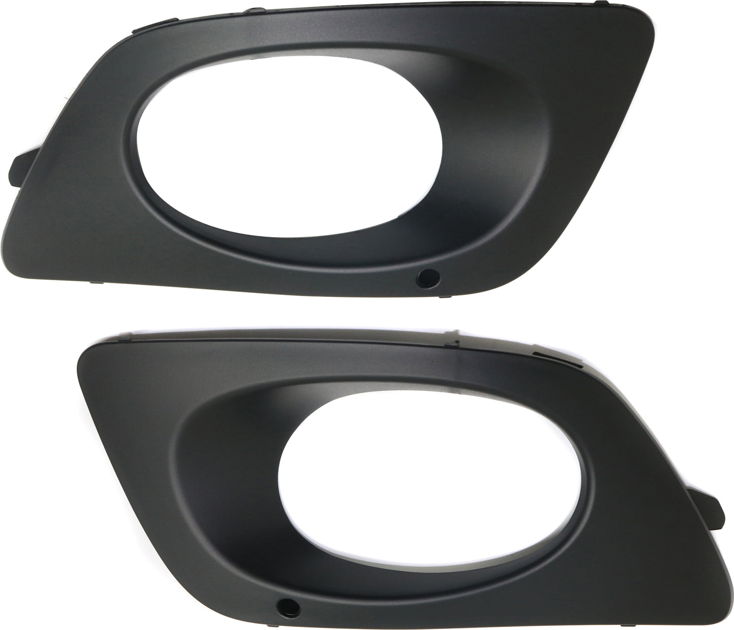 Front, Driver and Passenger Side Fog Light Trims, Textured Black, Bezel, Base Model