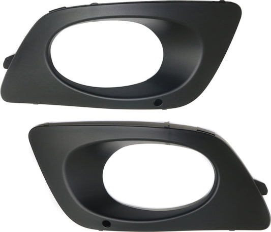 Front, Driver and Passenger Side Fog Light Trims, Textured Black, Bezel, Base Model