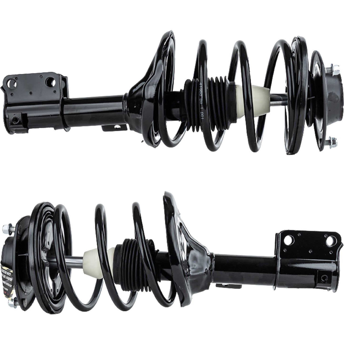 Front, Driver and Passenger Side Fully Loaded Struts, Coupe, FLEX/GAS, FWD, with Front Coil Spring, with Rear Coil Spring