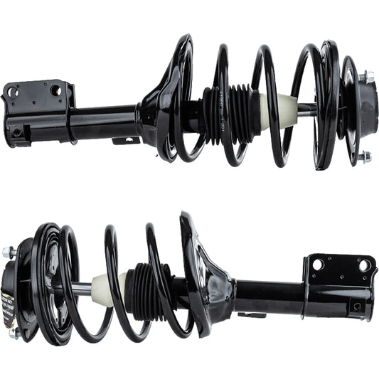 Front, Driver and Passenger Side Fully Loaded Struts, Coupe, FLEX/GAS, FWD, with Front Coil Spring, with Rear Coil Spring
