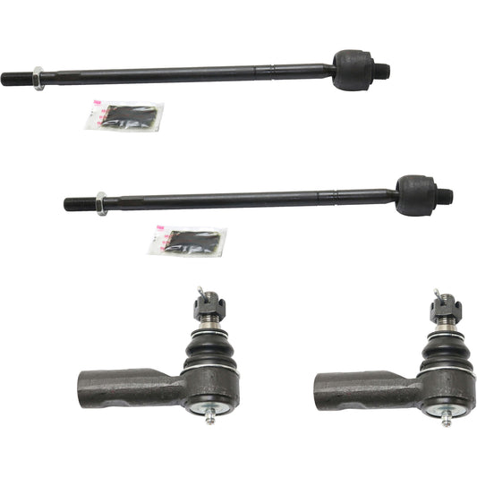 Front, Driver and Passenger Side, Inner and Outer Tie Rod Ends