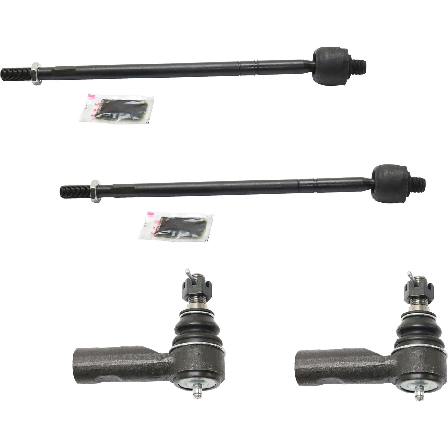 Front, Driver and Passenger Side, Inner and Outer Tie Rod Ends
