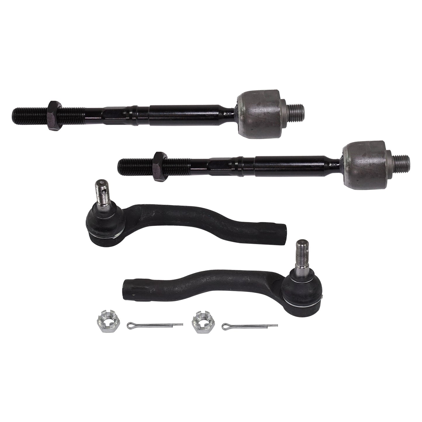 Front, Driver and Passenger Side, Inner and Outer Tie Rod Ends