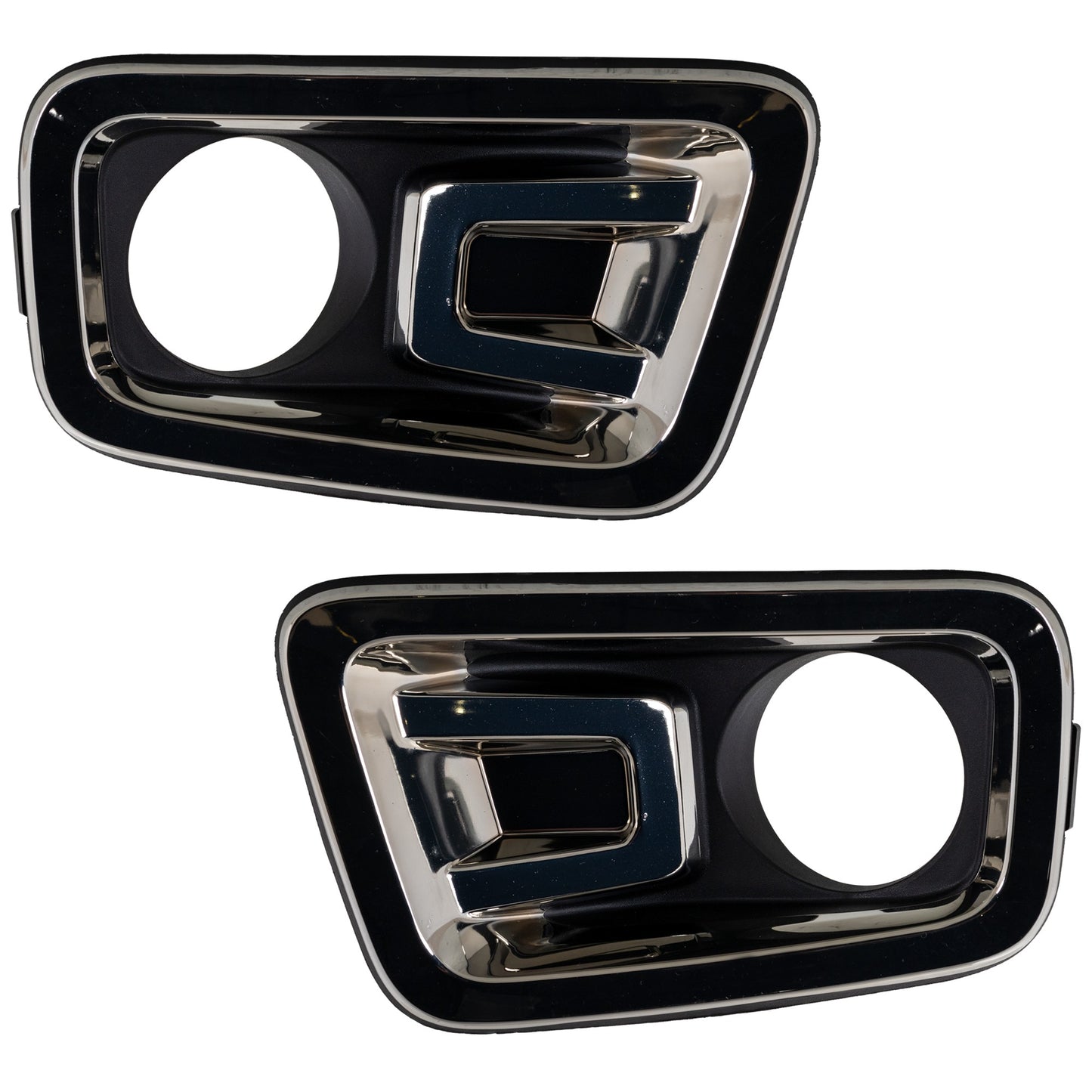 Front, Driver and Passenger Side Fog Light Trim, Chrome, Crew Cab Pickup