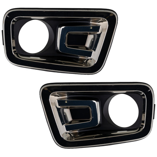 Front, Driver and Passenger Side Fog Light Trim, Chrome, Crew Cab Pickup
