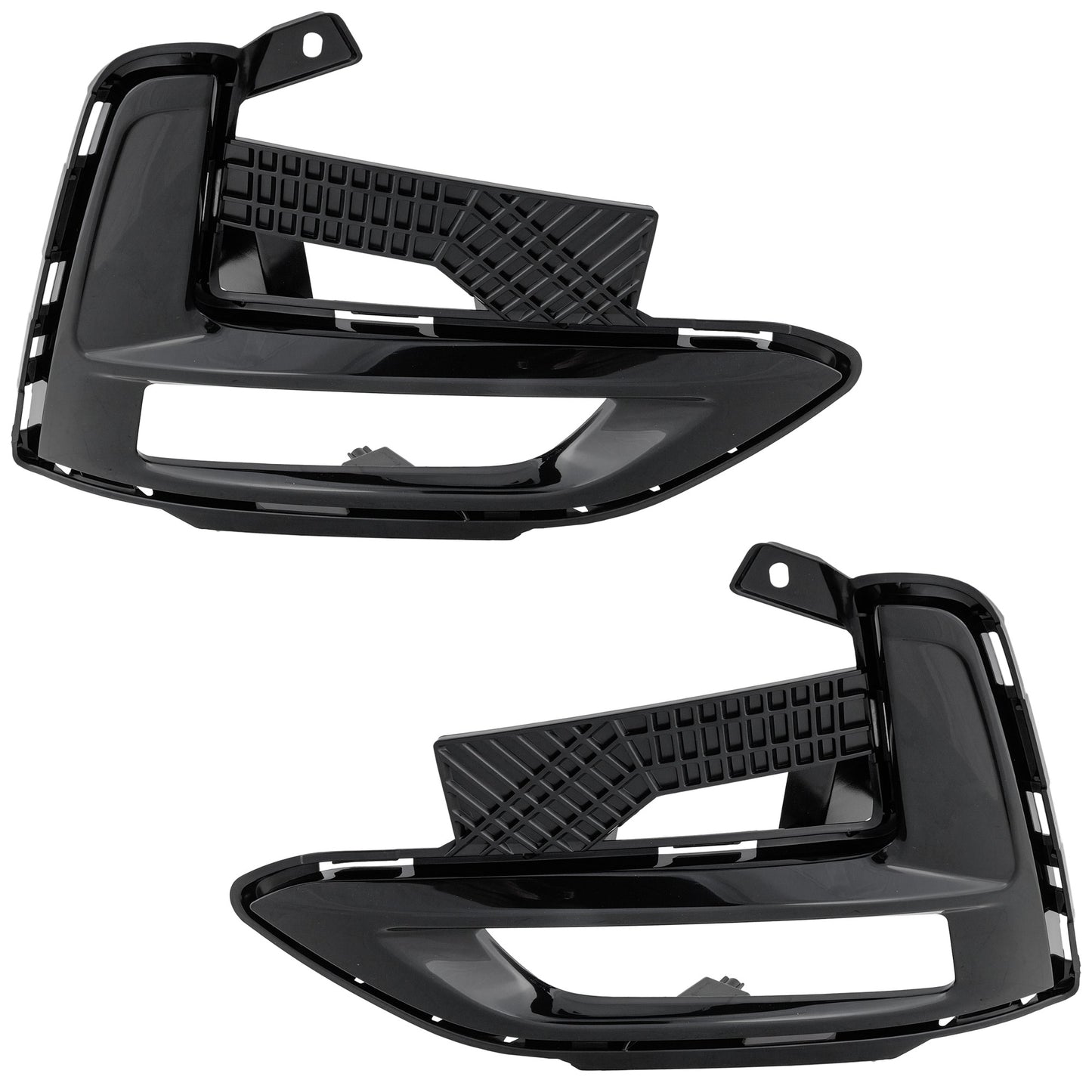 Front, Driver and Passenger Side Fog Light Trims, Black