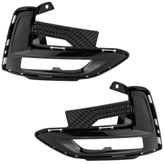 Front, Driver and Passenger Side Fog Light Trims, Black