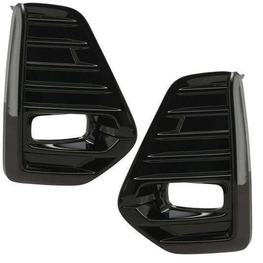 Front, Driver and Passenger Side Fog Light Trims, Black