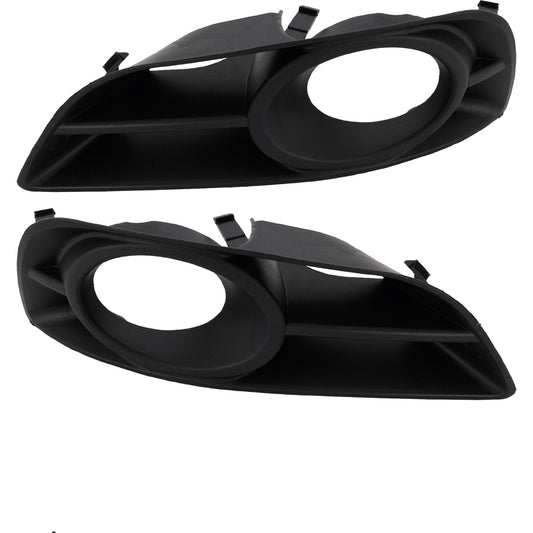 Front, Driver and Passenger Side Fog Light Trim, Textured Black