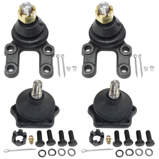 Front, Driver and Passenger Side, Upper and Lower Ball Joint