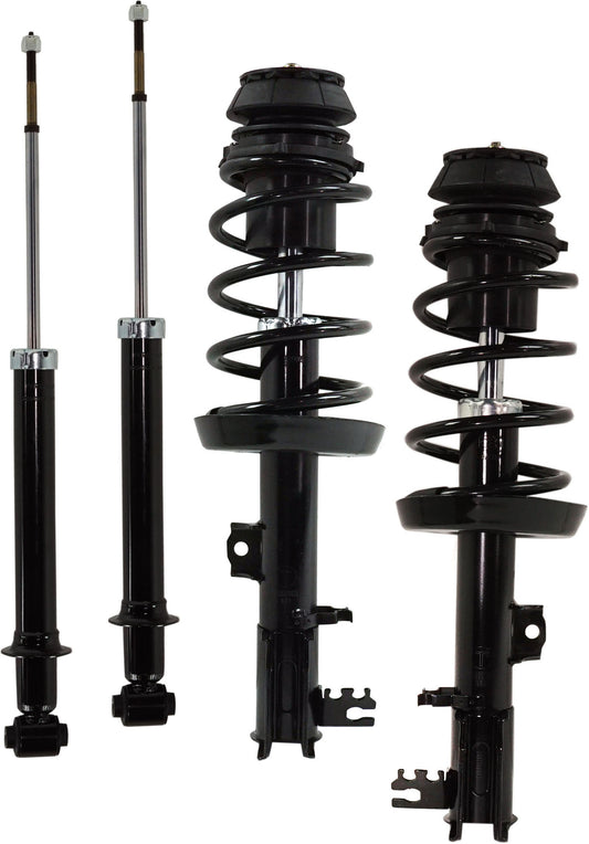 Front and Rear, Driver and Passenger Side Shock and Fully Loaded Strut, FWD
