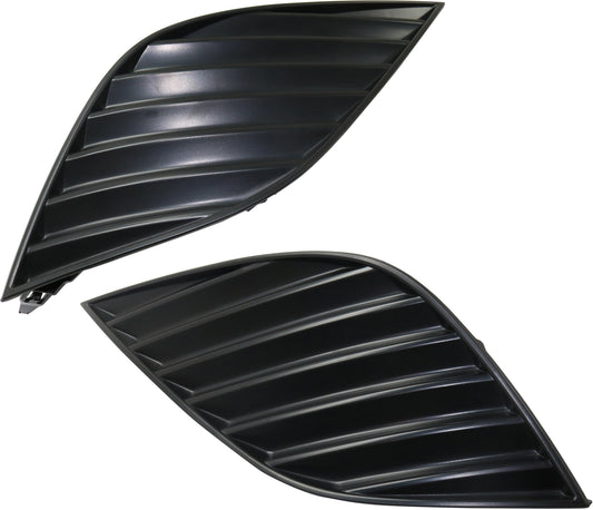 Front, Driver and Passenger Side, Outer Bumper Grilles, Textured Black