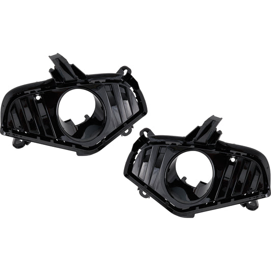 Front, Driver and Passenger Side Fog Light Trims, Black