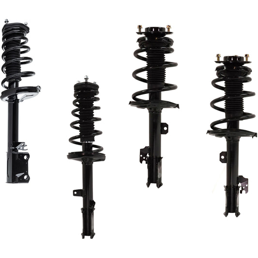 Front and Rear, Driver and Passenger Side, Fully Loaded Struts, FWD