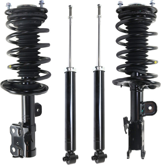 Front and Rear, Driver and Passenger Side Shock and Fully Loaded Strut, FWD