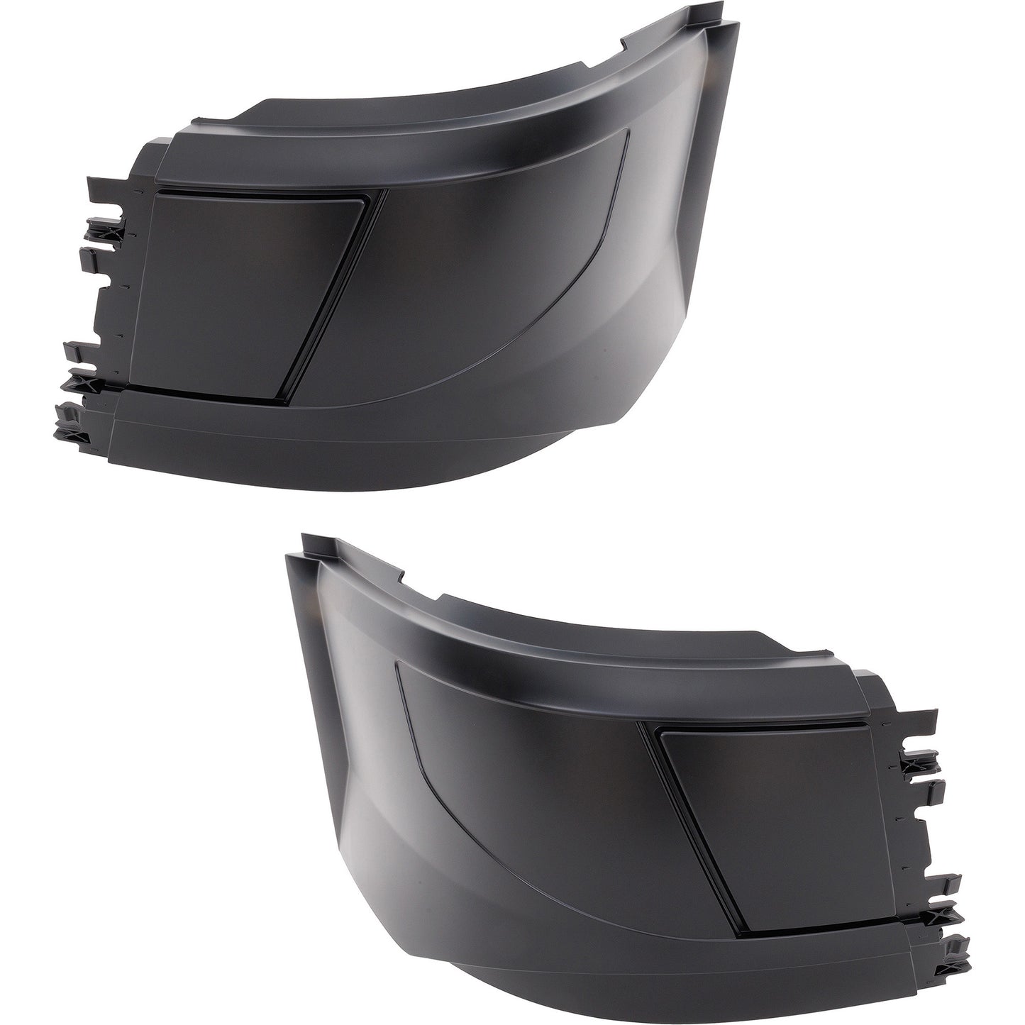 Передний бампер со стороны водителя и пассажира, грунтованный пластик