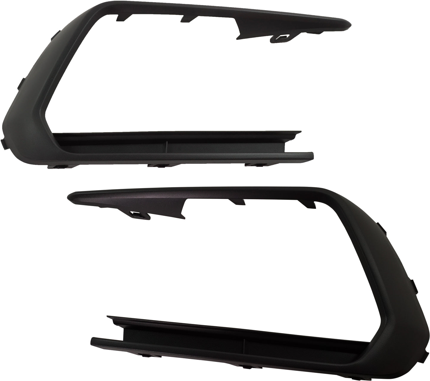 Front, Driver and Passenger Side Fog Light Trims, Black