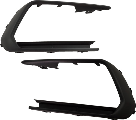 Front, Driver and Passenger Side Fog Light Trims, Black