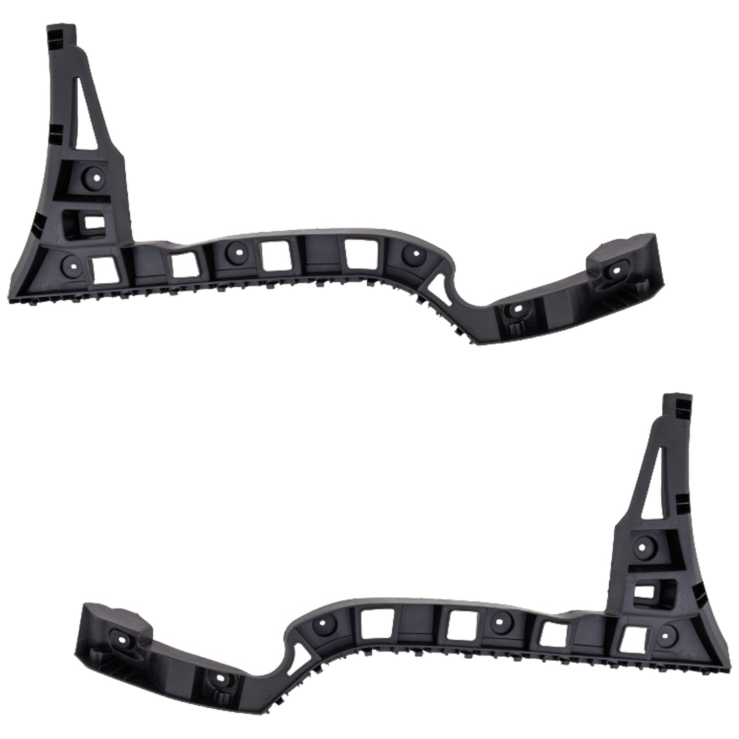 Rear, Driver And Passenger Side Bumper Brackets, Bumper Guide