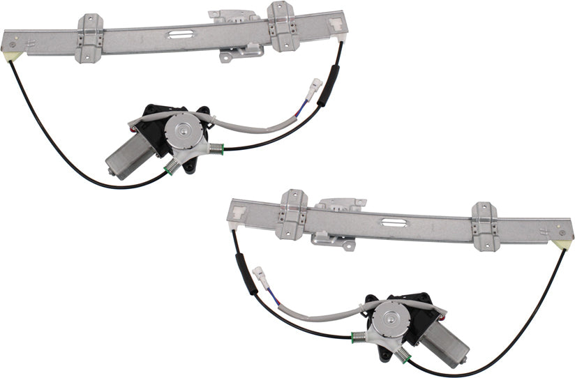 Front, Driver and Passenger Side Power Window Regulator, With Motor