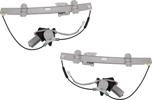 Front, Driver and Passenger Side Power Window Regulator, With Motor