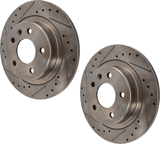 Rear Brake Disc, Cross-drilled and Slotted, Solid, 5 Lugs, 288.04 mm,, Pro-Line Series