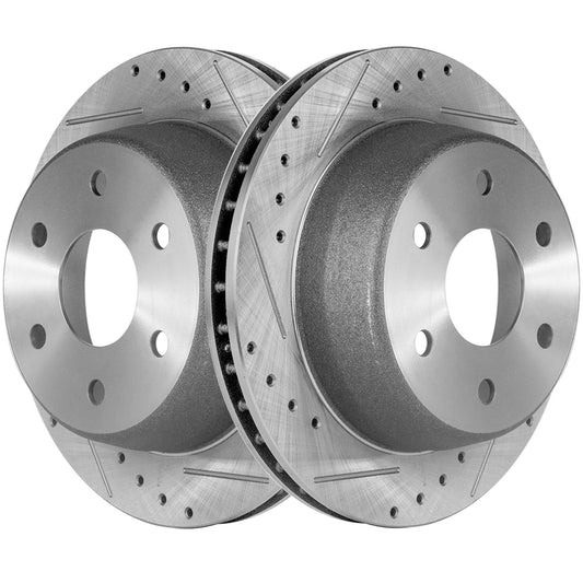 Rear Brake Disc, Cross-drilled and Slotted, Vented, 6 Lugs, 329.69 mm,, Pro-Line Series