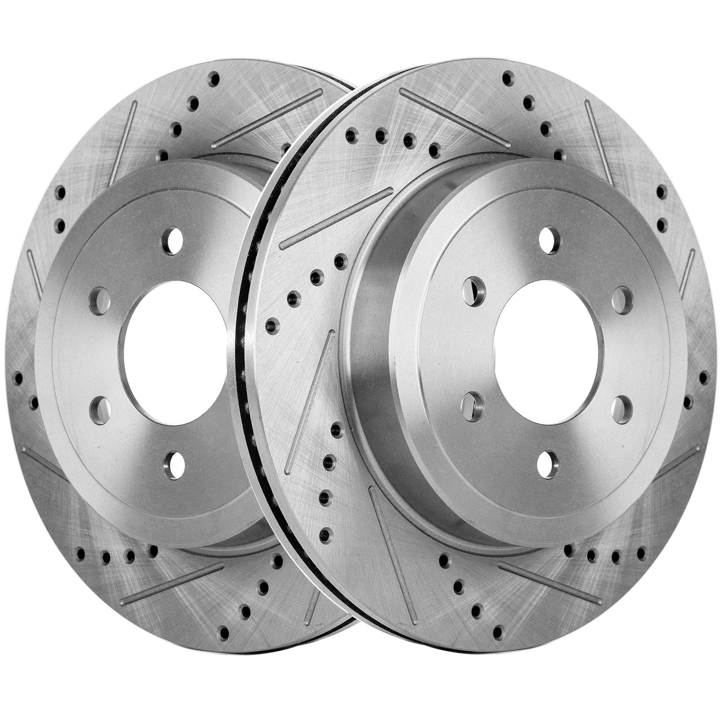 Front Brake Disc, Cross-drilled and Slotted, Vented, 6 Lugs, Pro-Line Series