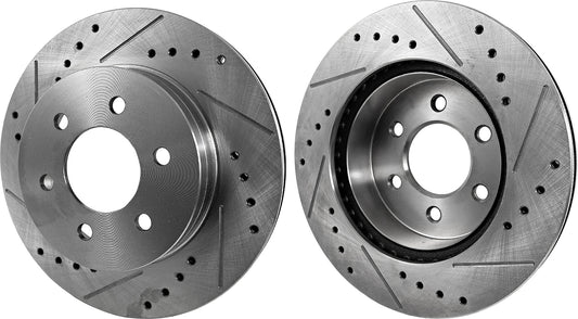 Front Brake Disc, Cross-drilled and Slotted, Vented, 6 Lugs, Pro-Line Series