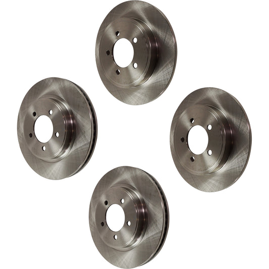 Front and Rear Brake Disc, Plain Surface, Front-Vented/Rear-Solid, 5 Lugs, Front-305.05 mm/Rear-300.99 mm,, Pro-Line Series