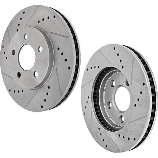 Front Brake Disc, Cross-drilled and Slotted, Vented, 5 Lugs, 293.12 mm, 4.0L, 6Cyl, Pro-Line Series