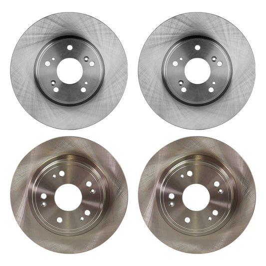 Front and Rear Brake Discs, 4-Wheel Set, Plain Surface, Vented - Front, Solid - Rear, 5 Lugs, Pro-Line Series