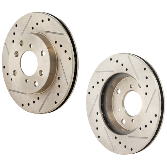 Front Brake Disc, Cross-drilled and Slotted, Vented, 4 Lugs, 260.2 mm, 2.3L, 4Cyl, Pro-Line Series