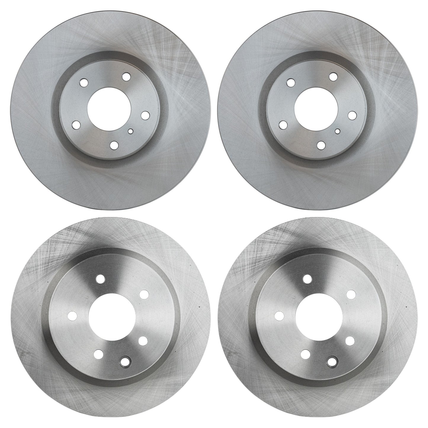 Front and Rear Brake Discs, 4-Wheel Set, Plain Surface, Vented, 5 Lugs, 12.6 in. - Front, 12.11 in. - Rear Disc Diameter, Pro-Line Series