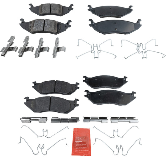 Комплект передних и задних тормозных колодок, полуметаллический, серия Pro-Line