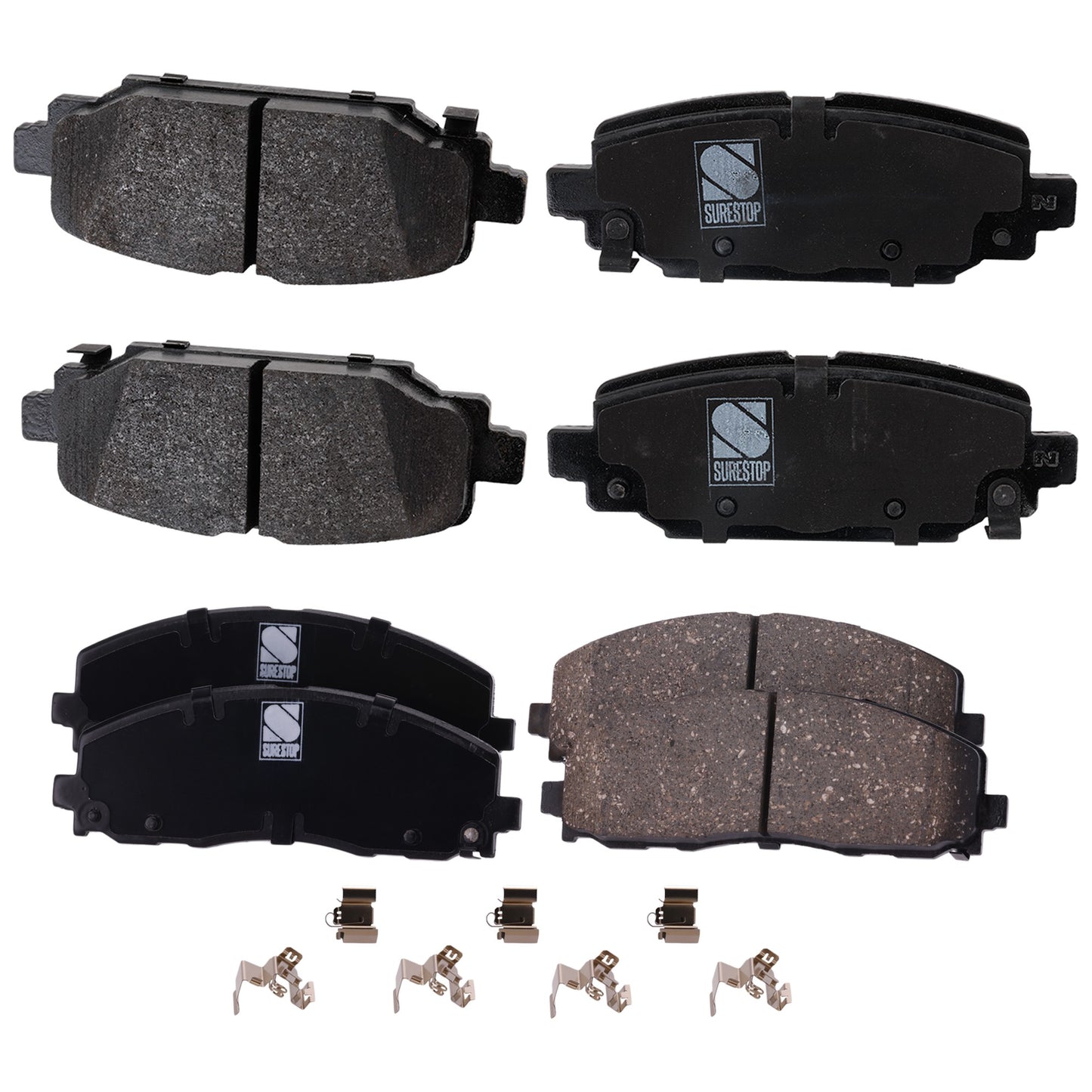 Front and Rear Brake Pad Set, Ceramic, Code-BR2/Code-BR6