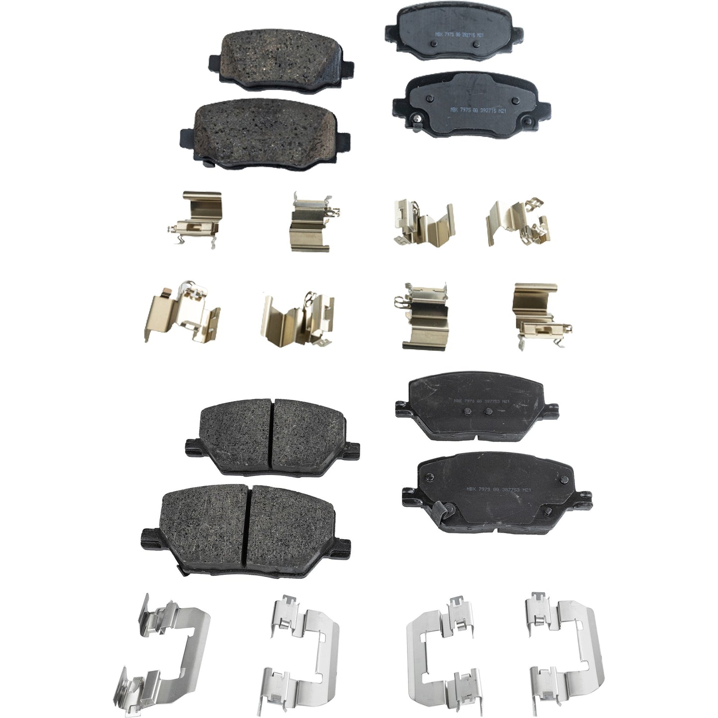 Комплекты передних и задних тормозных колодок, серия Pro-Line, керамический материал колодок