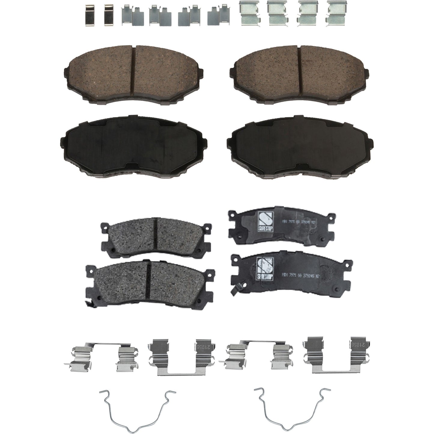 Front and Rear Brake Pad Sets, Organic - Front; Ceramic - Rear, Pro-Line Series