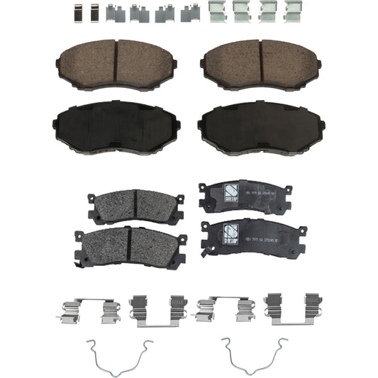 Front and Rear Brake Pad Sets, Organic - Front; Ceramic - Rear, Pro-Line Series