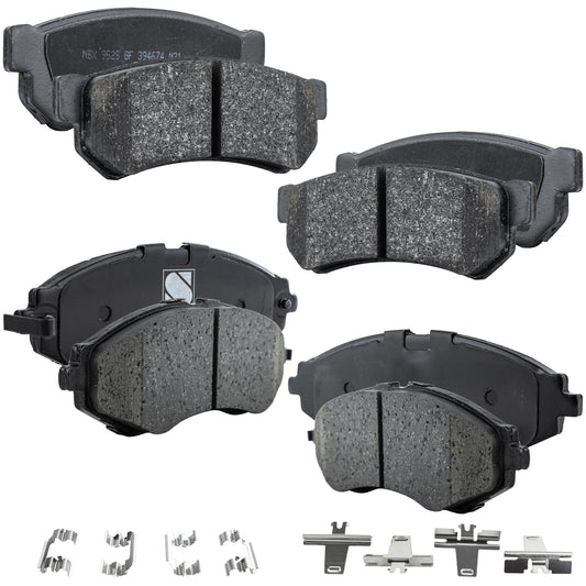 Front and Rear Brake Pad Sets, Ceramic - Front; Organic - Rear, Pro-Line Series