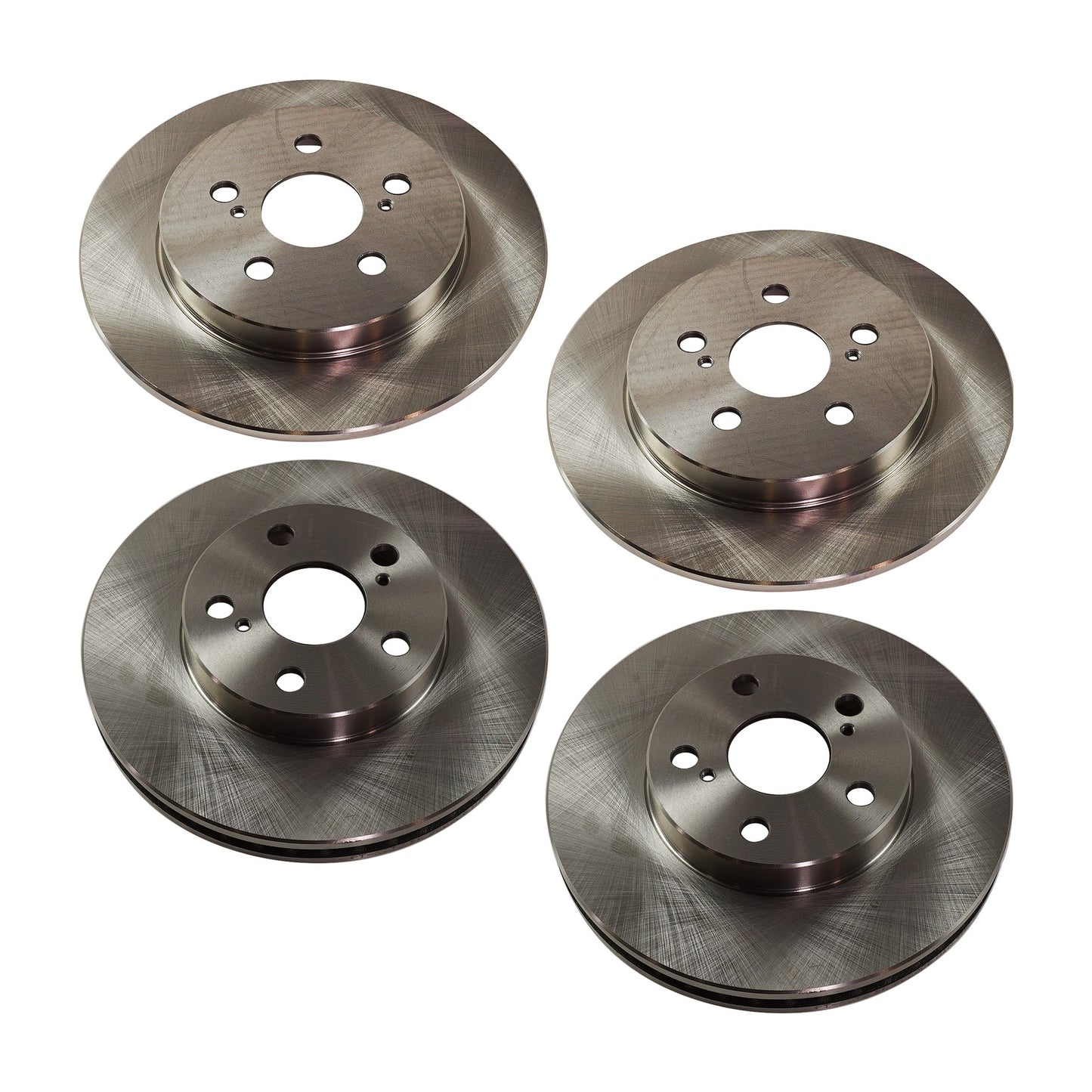 Front and Rear Brake Discs, 4-Wheel Set, Plain Surface, Vented - Front, Solid - Rear, 5 Lugs, 10.04 in. - Front, 10.2 in. - Rear, Pro-Line Series