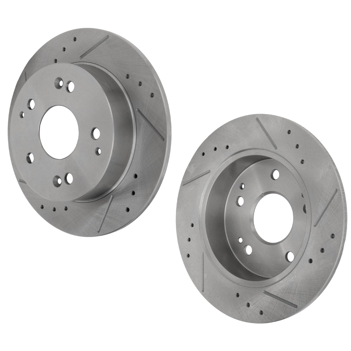 Rear Brake Disc, Cross-drilled and Slotted, Solid, 5 Lugs, 232 mm, Pro-Line Series