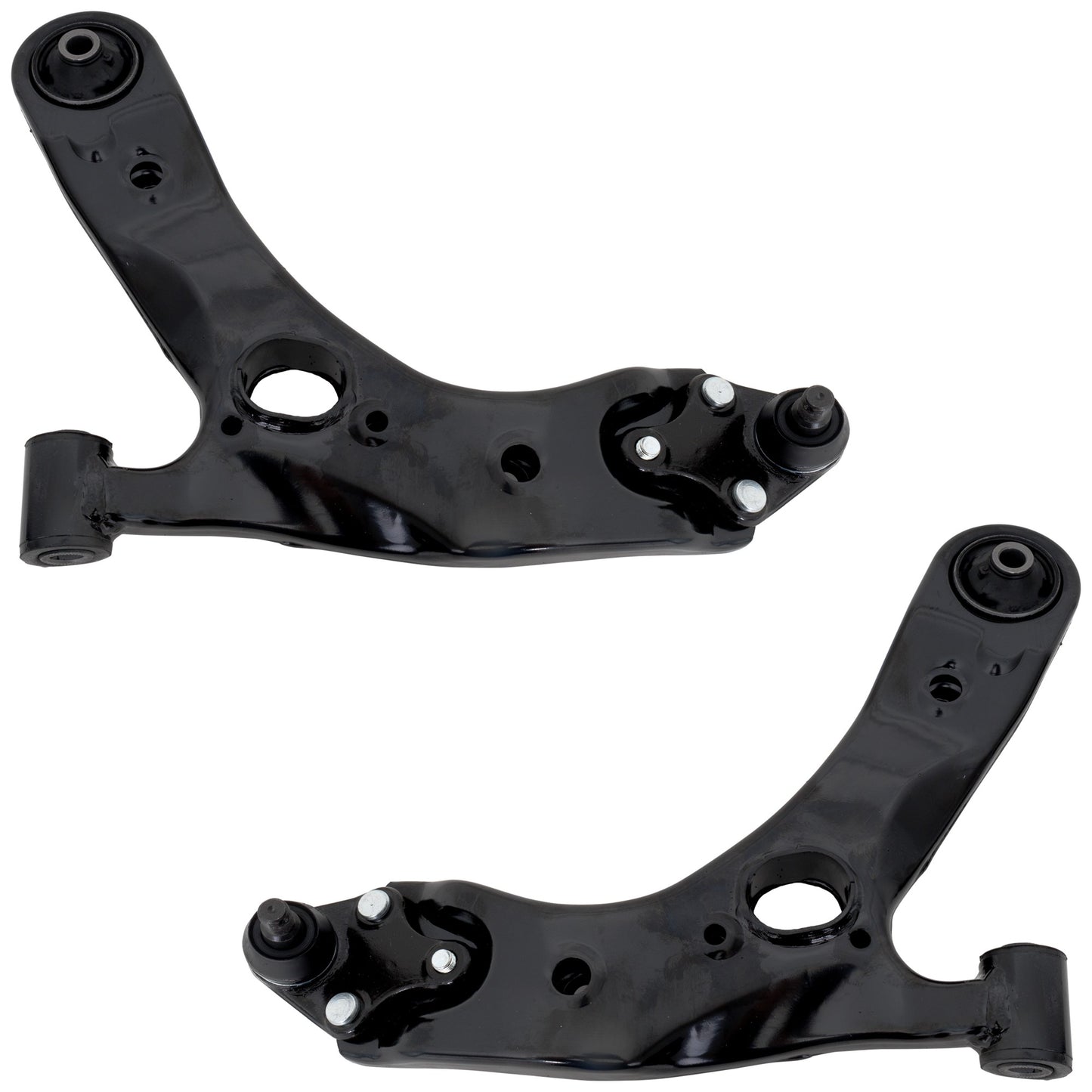 Front, Driver and Passenger Side, Lower, Rearward Control Arms