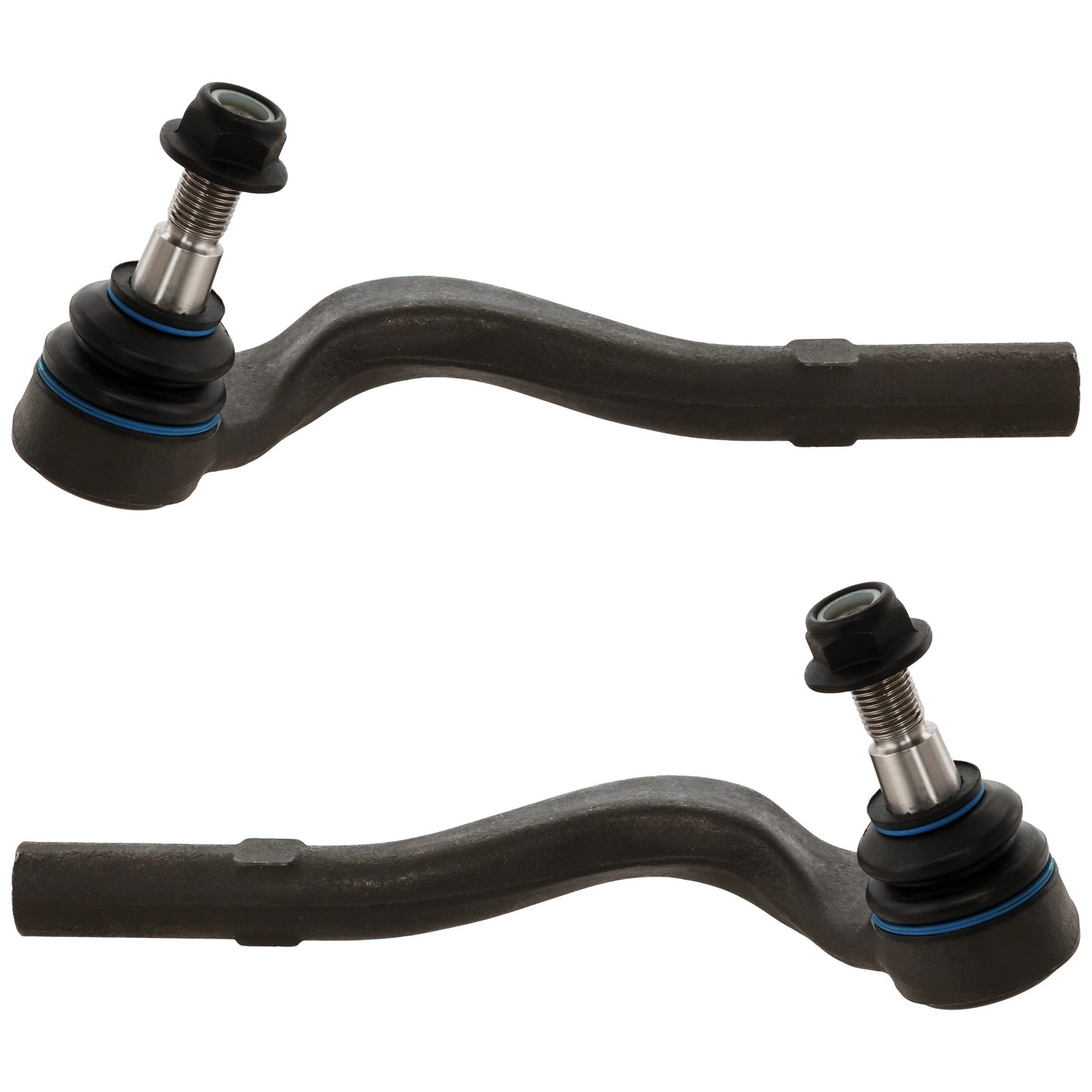 Передние, со стороны водителя и пассажира, внешние наконечники рулевой тяги