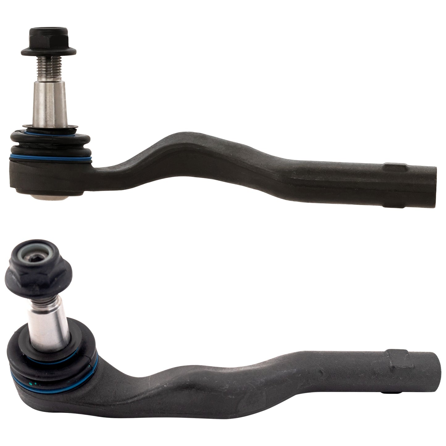 Передние, со стороны водителя и пассажира, внешние наконечники рулевой тяги