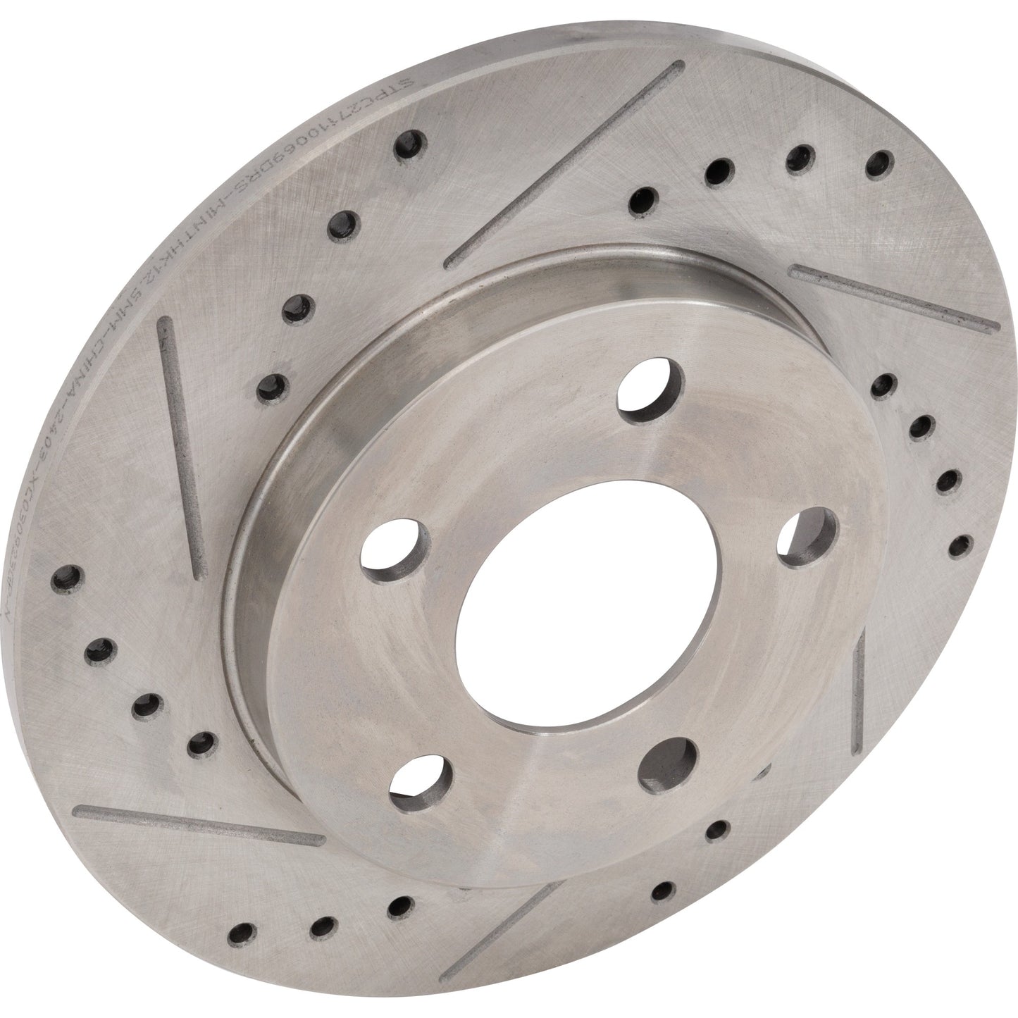 Rear, Driver or Passenger Side Brake Disc, Cross-Drilled and Slotted, Solid, 5 Lugs, 10.63 in. Disc Diameter, Pro-Line Series