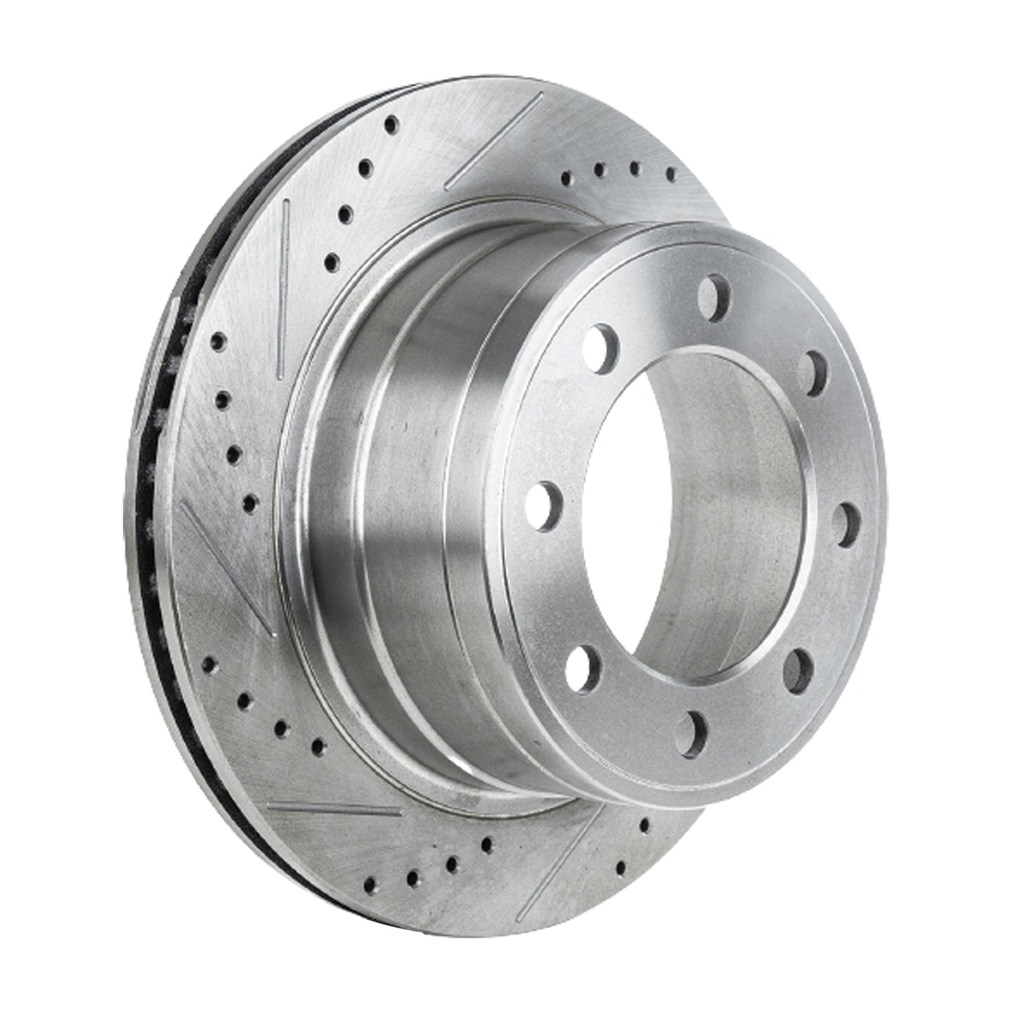 Rear, Driver or Passenger Side Brake Disc, Cross-drilled and Slotted, Vented, 8 Lugs, 351.8 mm,, Pro-Line Series